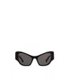 Balenciaga Rectangular Acetate Sunglasses In Black