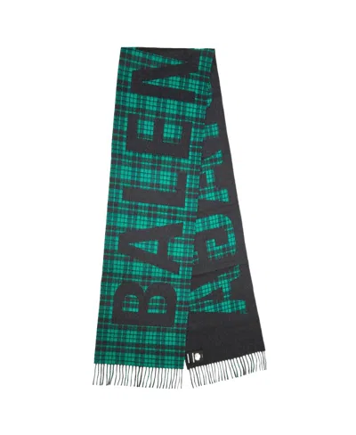 Balenciaga Logo-print Check-pattern Scarf