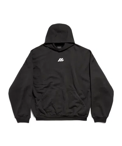 Balenciaga Logo-print Cotton Hoodie In Black