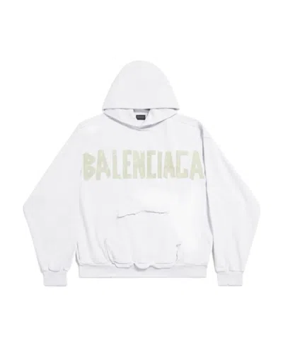 BALENCIAGA BALENCIAGA TAPE TYPE RIPPED POCKET HOODIE