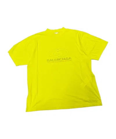 Balenciaga Logo-print Cotton Shirt In Yellow