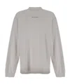 Balenciaga Logo-print Cotton Sweatshirt In Gray