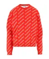 Balenciaga All-over Logo Print Sweatshirt In Red