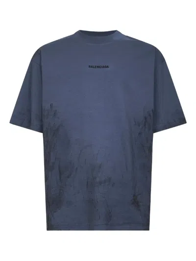 Balenciaga Logo-print Cotton T-shirt In Gray