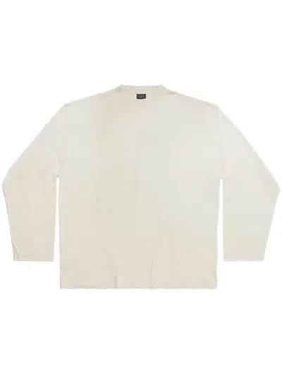 Balenciaga Logo-print Cotton T-shirt In Nude