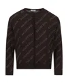 Balenciaga Logo-print Cropped Cardigan In Black
