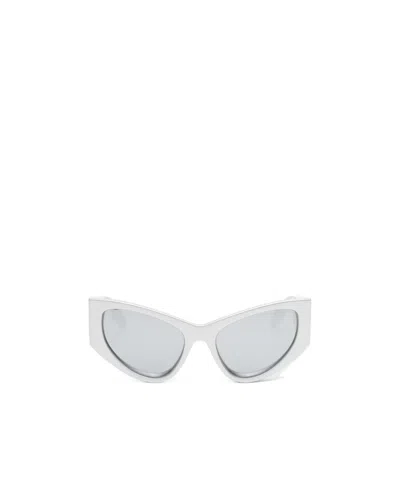 Balenciaga Logo-print D-frame Sunglasses In White