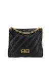 Balenciaga Crush Hobo Shoulder Bag In Black