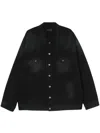 Balenciaga Logo-print Denim Jacket In Black