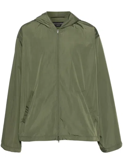 Balenciaga Hooded Jacket For Women In Green