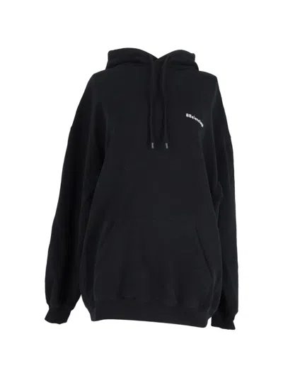 Pre-owned Balenciaga Logo-print Hoodie In Black