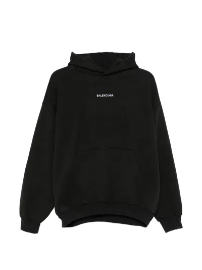 Pre-owned Balenciaga Logo-print Hoodie In Black