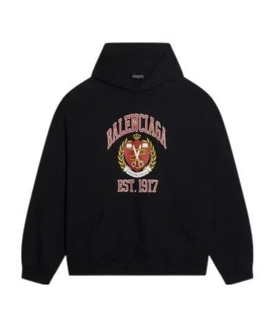Balenciaga Logo-print Hoodie In Black