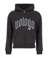 Balenciaga Black Zip-up Hoodie With No Logo Gothic Print In Jersey Woman In Black