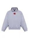Balenciaga Tape Type Ripped Pocket Hoodie In Blue