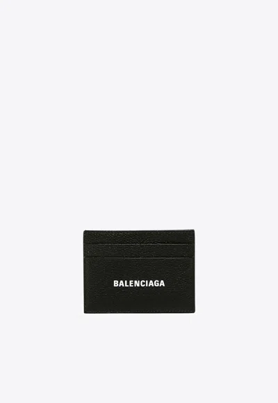 BALENCIAGA LOGO PRINT LEATHER CARDHOLDER