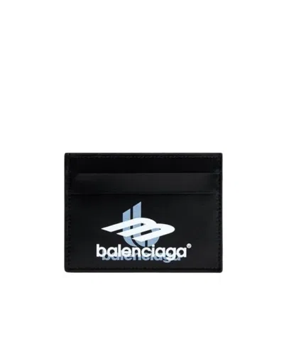 Balenciaga Logo-print Leather Cardholder In Black