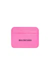 Balenciaga Logo-print Leather Mini Wallet In Pink