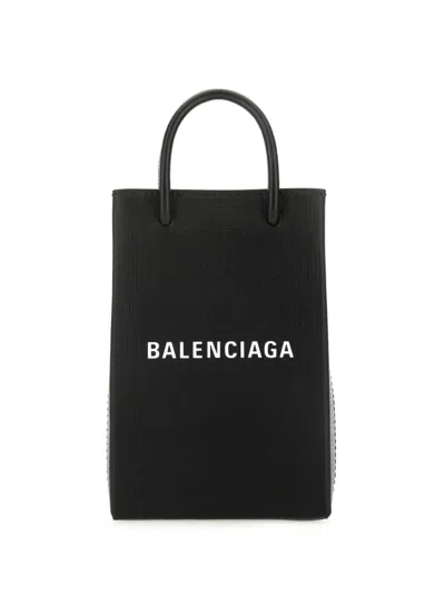 Balenciaga Logo-print Leather Phone Case In 1000
