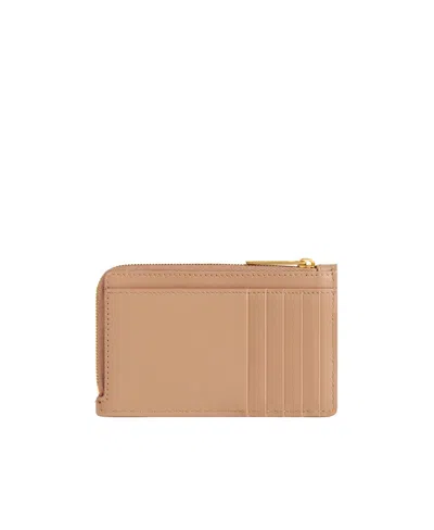 Balenciaga Logo-print Leather Wallet In Nude
