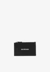 Balenciaga Logo Print Long Cardholder In Black