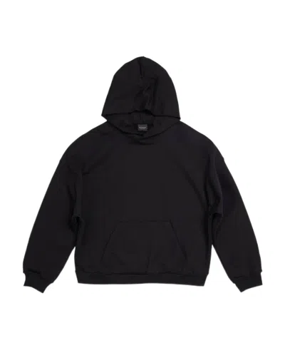 Balenciaga Logo-print Long-sleeve Hoodie In Black