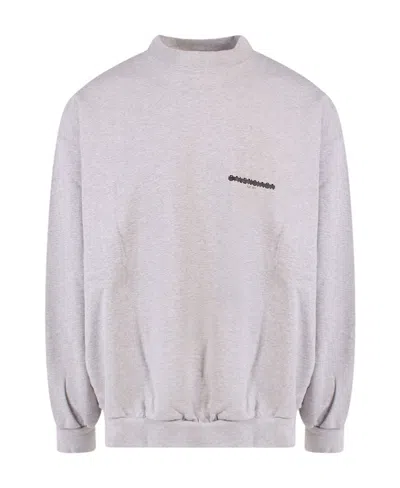 Balenciaga Logo-print Long-sleeve Sweatshirt In Gray
