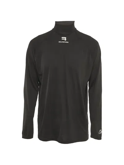 Pre-owned Balenciaga Logo-print Long-sleeve T-shirt In Black