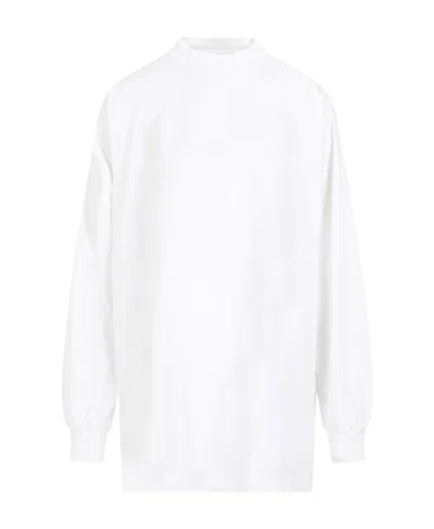 Balenciaga Logo-print Long-sleeve T-shirt In White