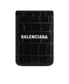 Balenciaga Logo-print Magnet Cardholder In Black