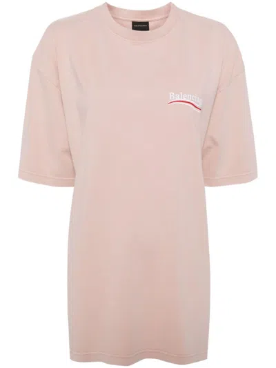 Balenciaga Logo-print Oversized T-shirt In Pink