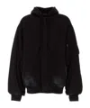 Balenciaga Front Pocket Oversize Cotton Sweatshirt In Black