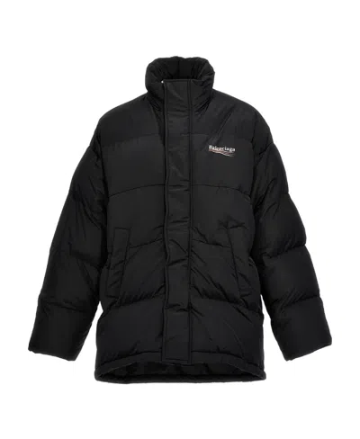 Balenciaga Logo-print Padded Jacket In Black