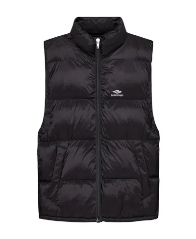Balenciaga Quilted Nylon Puffer Vest In Black