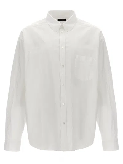 Balenciaga Logo Print Shirt Shirt And Blouse White