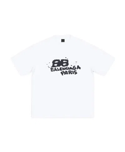 Balenciaga Logo-print Short-sleeve T-shirt In White
