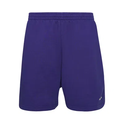 Pre-owned Balenciaga Logo Print Shorts 'indigo/dirty White' In Blue