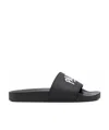 Balenciaga Logo-print Slides In Black