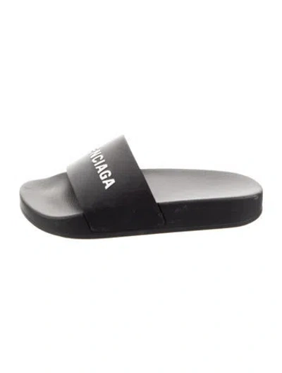 Pre-owned Balenciaga Babies' Logo Print Slides In Multi