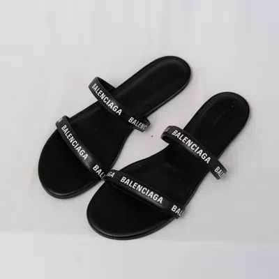 Pre-owned Balenciaga Logo-print Slip-on Sandals, 40
