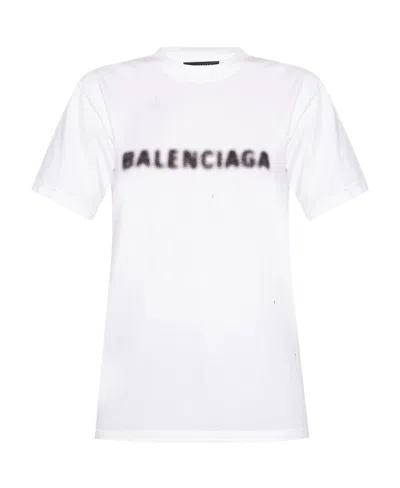 Balenciaga Logo-print Small-fit T-shirt In White