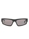 Balenciaga Logo-print Square-frame Sunglasses In Black
