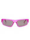 Balenciaga Logo-print Square-frame Sunglasses In Pink