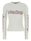 Balenciaga Crew Neck Graphic Print Long Sleeves Top In White