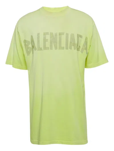 Pre-owned Balenciaga Logo-print T-shirt In Yellow