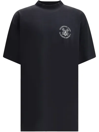 Balenciaga Logo-print T-shirt In Black