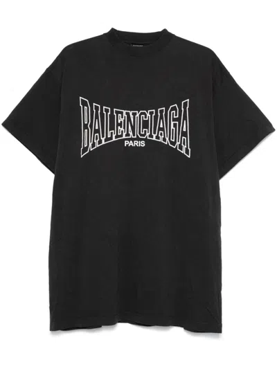 Balenciaga Logo-print T-shirt In Black