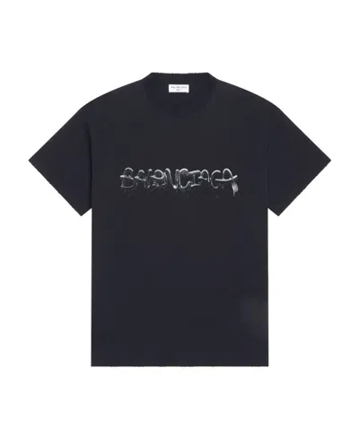 Balenciaga Logo-print T-shirt In Black