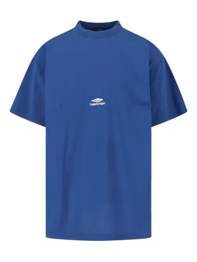 Balenciaga 3b Sports Icon T-shirt In Blue
