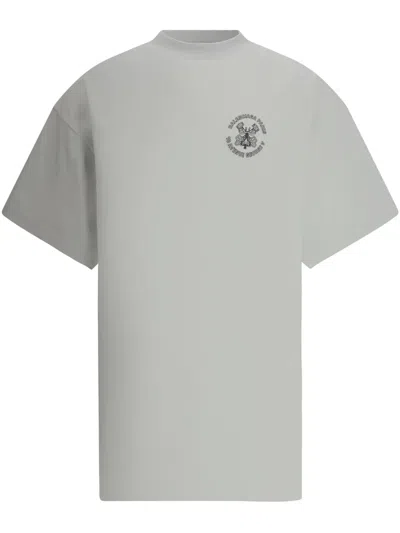 Balenciaga Logo-print T-shirt In Dirty White/black